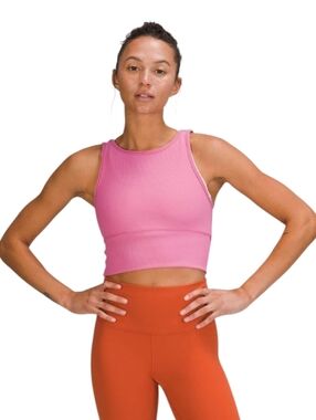Lululemon Power Pivot Ribbed Tank Top Pink Blossom